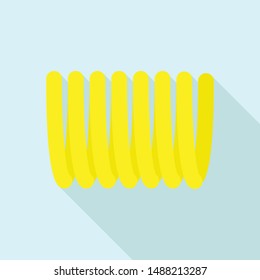 Yellow coil icon. Flat illustration of yellow coil vector icon for web design