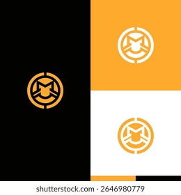 Icono de logotipo de gato de moneda amarilla