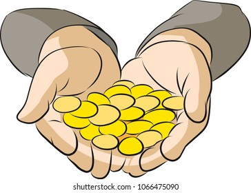 yellow coin hands 