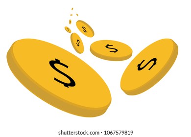 Yellow Coins dropping from sky
