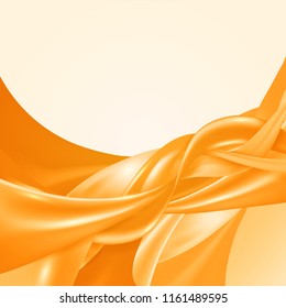 Yellow color abstract design background satin smooth texture. vector illustration.