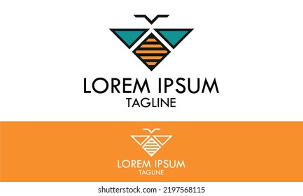 Color Amarillo Resumen Forma cuadrada Diseño de logotipo Bee