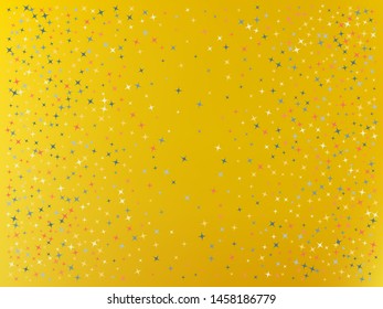 Yellow color background. Stars confetti. Plain colorific theme. Stars confetti. Background confetti with stars.