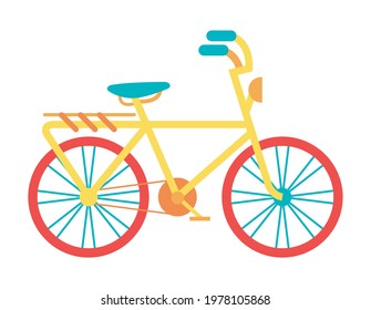 yellow color bicycle sport icon