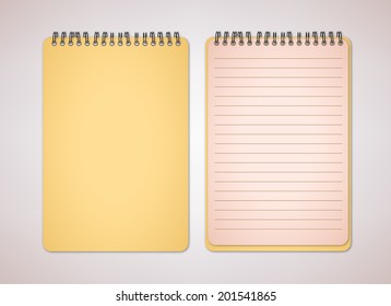 Yellow color blank Notebook vector 