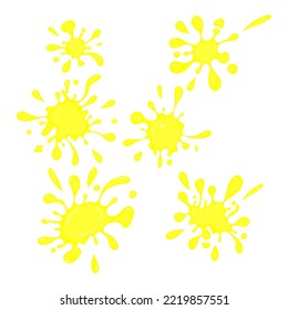 yellow color blot set, vector illustration
