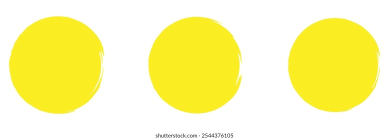 Yellow color brush circle set.