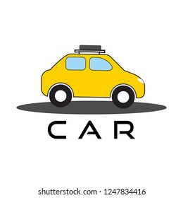 
YELLOW COLOR CAR. Ready to apply to your design. Vector illustration.car vector template on white background