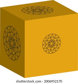 Yellow Color cardboard box mockups. Isolated on white background. Vector carton packaging box images. 3d modeling Yellow cubes vector illustration