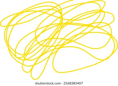 Yellow color chaos pattern. Doodle circle sketch. Colorful background with line arrangement. graffiti Complex chaotic lines texture in yellow. Art creation. Print banners, posters and t-shirts