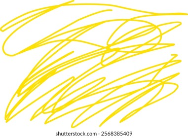 Yellow color chaos pattern. Doodle circle sketch. Colorful background with line arrangement. graffiti Complex chaotic lines texture in yellow. Art creation. Print banners, posters and t-shirts