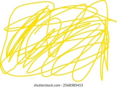 Yellow color chaos pattern. Doodle circle sketch. Colorful background with line arrangement. graffiti Complex chaotic lines texture in yellow. Art creation. Print banners, posters and t-shirts