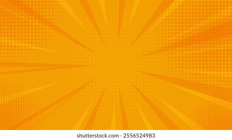 Yellow color comic background in pop art style, nice halftone gradation. Suitable for comics, prints, posters, etc.