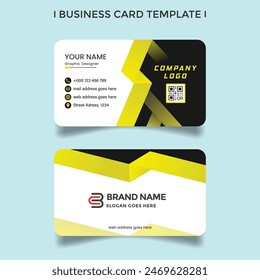 Vector de Plantilla de diseño de tarjeta de visita corporativa de color amarillo