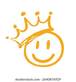 Yellow color crown emoji white background
