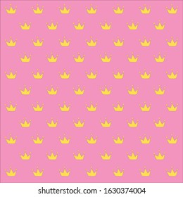 yellow color crown pattern on pink background