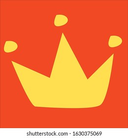 yellow color crown pattern on orange background