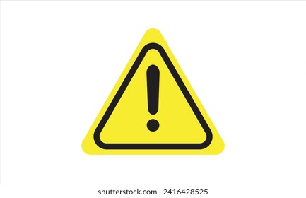 Yellow Color Danger Sign With White Background 