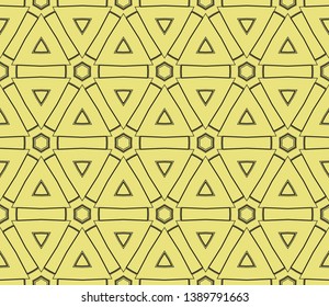 Yellow color. Color design geometric pattern. Seamless vector illustration