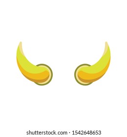 Yellow color Devil horns icon