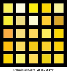 Yellow color different shades 5x5