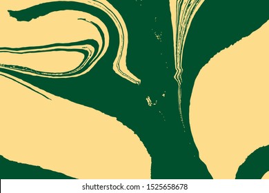 Yellow and color ebru art. Traditional Turkish Ebru technique. Painting on water transferred on highly textured paper or cloth. Color paint ebru with waves and tile pattern. Vector. 