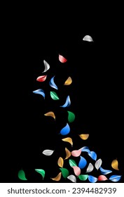 Yellow Color Ecology Vector Black Background Template. Swirl Leaves Illustration. Gold Leaf Fresh Brochure. Foliage Organic Design.