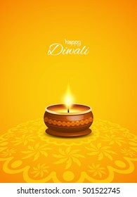 Yellow color elegant background design for Diwali festival