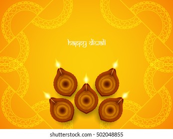 Yellow color elegant background design for Diwali festival