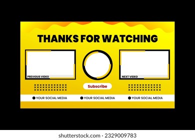 the yellow color of the end screen template design.