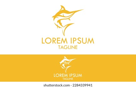 Yellow Color Fish Jump Logo Design