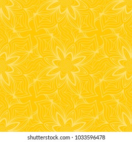 Yellow color floral pattern. Seamless vector illustration for design