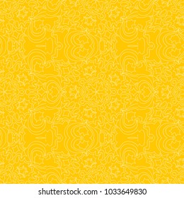 Yellow color floral pattern. Seamless vector illustration for design