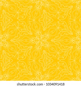 Yellow color floral pattern. Seamless vector illustration for design