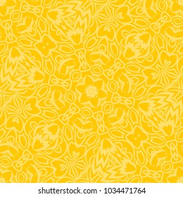 Yellow color floral pattern. Seamless vector illustration for design