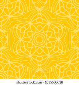 Yellow color floral pattern. Seamless vector illustration for design
