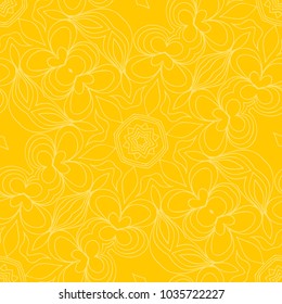 Yellow color floral pattern. Seamless vector illustration for design