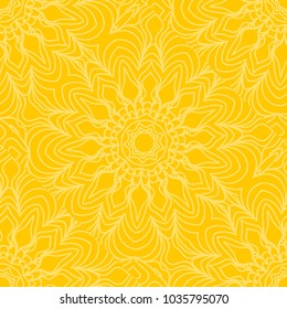 Yellow color floral pattern. Seamless vector illustration for design