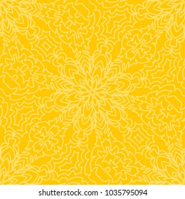 Yellow color floral pattern. Seamless vector illustration for design