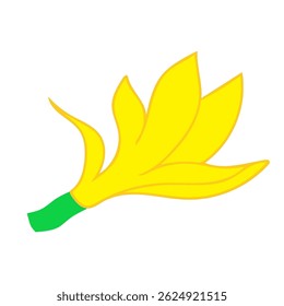 yellow color flower illustration design with green petal