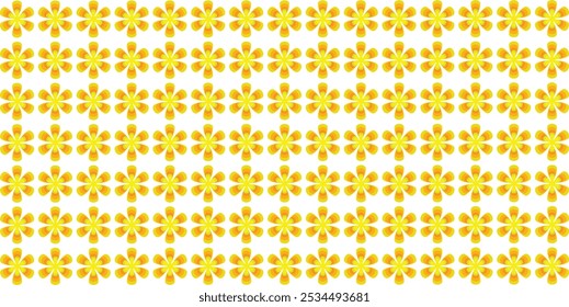 Yellow color front view flowers pattern for designer
