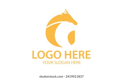 Kopf der gelben Farbigen Giraffe Initialbrief D abstraktes Logo-Design