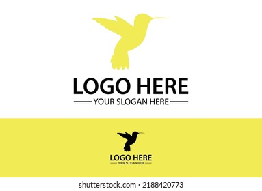 Yellow Color Hummingbird Logo Design