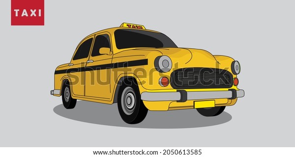 Yellow Color Indian Taxi Vector Illustration Stock Vector (royalty Free 