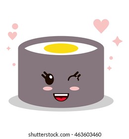 yellow color kawaii cartoon happy cute icon. Flat and Colorfull illustration. Vector graphic