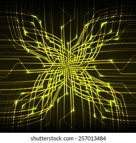 yellow color Light Abstract Technology background for computer graphic website internet and business. circuit. text box. label. card.