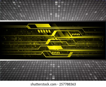 yellow color Light Abstract Technology background for computer graphic website internet and business. circuit. black background. text box. label. card.