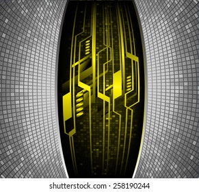 yellow color Light Abstract Technology background for computer graphic website internet and business. circuit. brown background. text box. label. card. Tables, mosaic