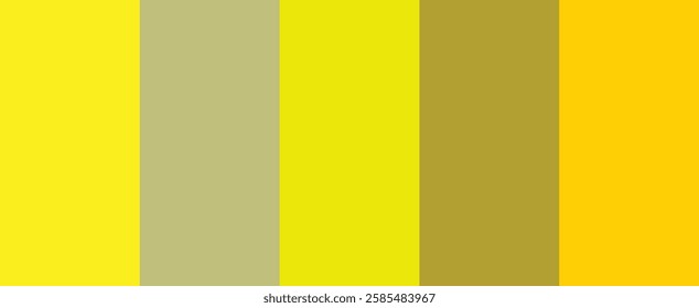 Yellow Color matching color palette - Fashion Trend Yellow Color guide palette, An example of a color palette vector. Forecast of the future colour palette for fashion designers and fashion business