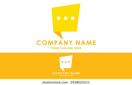 Yellow Color Minimalist Bubble Text Logo Design